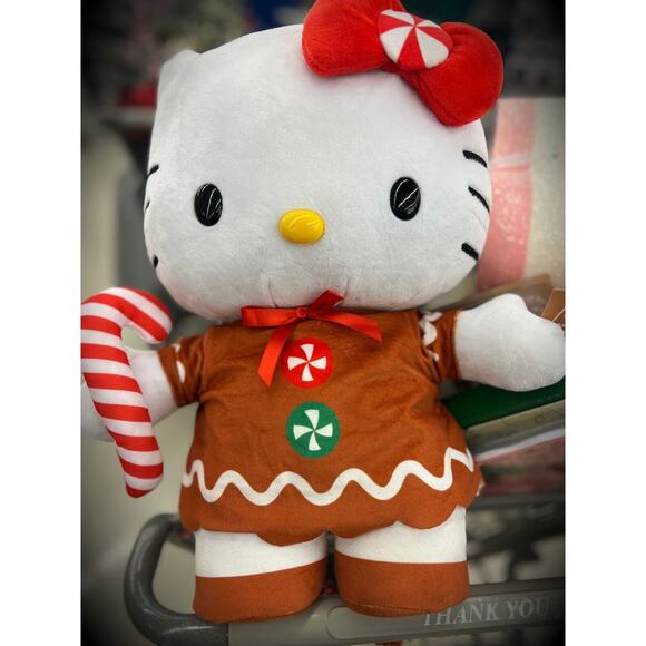 HELLO KITTY Gingerbread 16" Plush Greeter Sanrio 2024 Holiday Christmas Decor - Picture 1 of 7